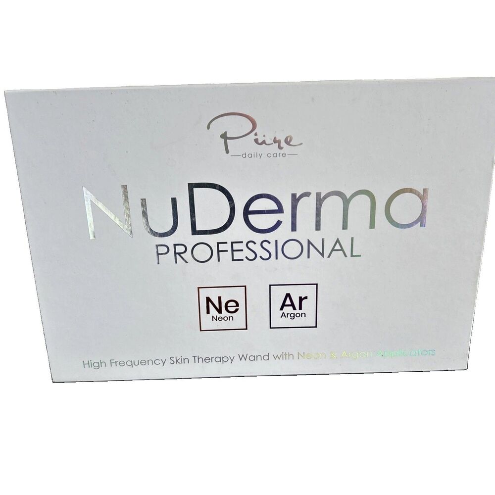NuDerma Professional High Frequency Skin Therapy Wand System 6 Wands Open Box